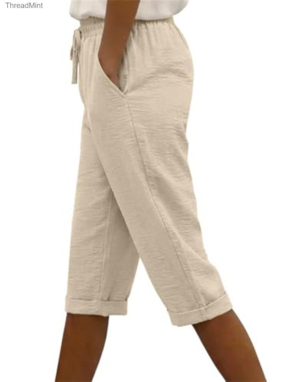 Women's Bermuda Shorts Lightweight Drawstring Knee Length Pockets